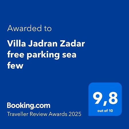 Villa Jadran Zadar Free Parking Sea View Eksteriør bilde